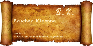 Brucher Kisanna névjegykártya